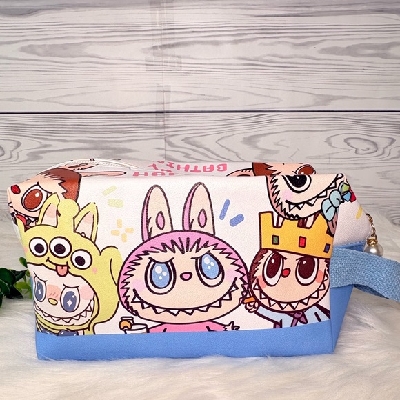 Blue Monster Character Large Cosmetic Bag - Picture 3 of 11